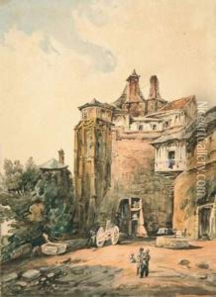 Mittelalterliches Gebaude In Blois An Der Loire. Oil Painting - Wilhelm Ferdinand Souchon