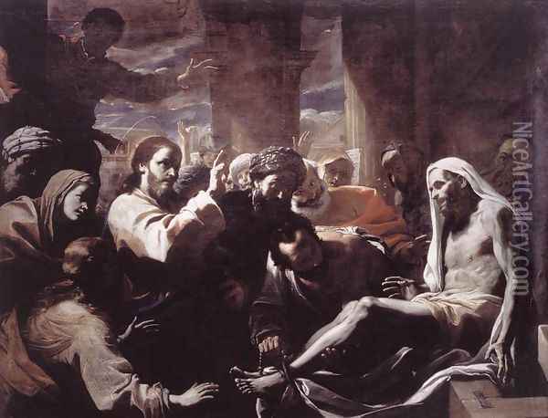 The Raising of Lazarus 1650s Oil Painting - Mattia Preti