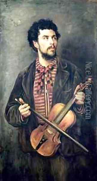 The Violin Player Oil Painting - Marcellin Desboutin