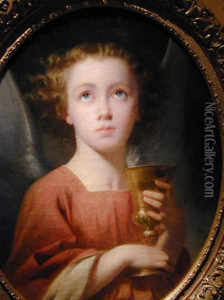 An Angel Holding a Chalice [detail #1] Oil Painting - Charles Zacharie Landelle