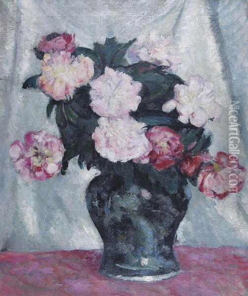 Kwiaty W Wazonie Oil Painting - Stefan Filipkiewicz