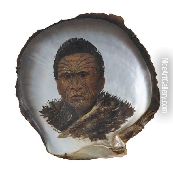 Maori Chief Oil Painting - John Philemon Backhouse