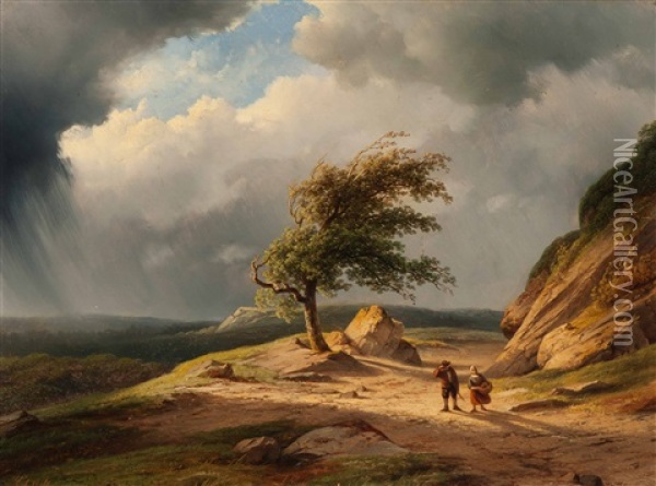 A Break In The Clouds Oil Painting - Cornelis Lieste
