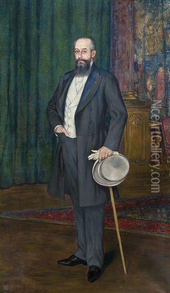 Portrait De Monsieur Georges Nagelmackers Oil Painting - Theo van Rysselberghe