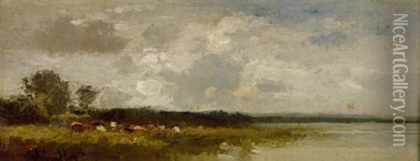 Herbstabend An Der Seine Oil Painting - Emil Jacob Schindler
