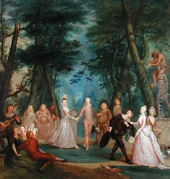 Scene in a Park Oil Painting - Marcellus, the Younger Laroon