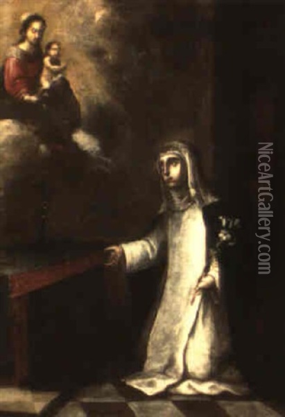 A Kneeling Saint Oil Painting - Bartolome Esteban Murillo