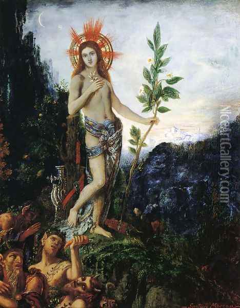 Apollo and the Satyrs Oil Painting - Gustave Moreau