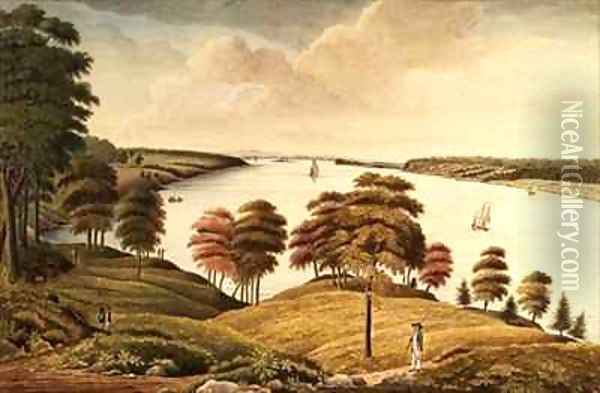 View of the Hudson River from Fort Knyphansen Oil Painting - Thomas Davies
