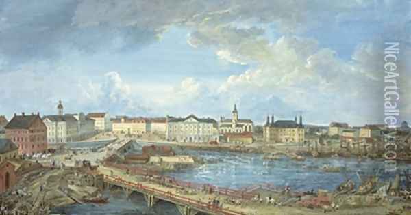 View of Stockholm from the Royal Palace 1801 Oil Painting - Elias Martin