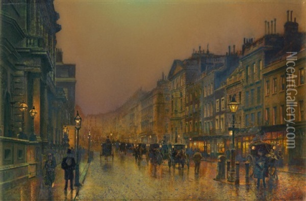 London, St James' Street Oil Painting - John Atkinson Grimshaw