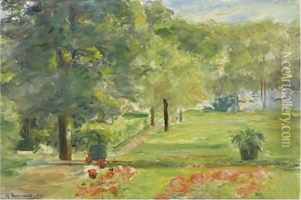 Flower Terrace, Wannsee Garden To The East Oil Painting - Max Liebermann
