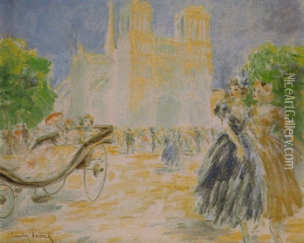Matin A Notre-dame Oil Painting - Louis Icart