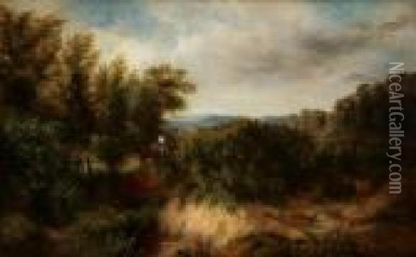 Cart In A Landscape Near Norwich, England Oil Painting - John Middleton