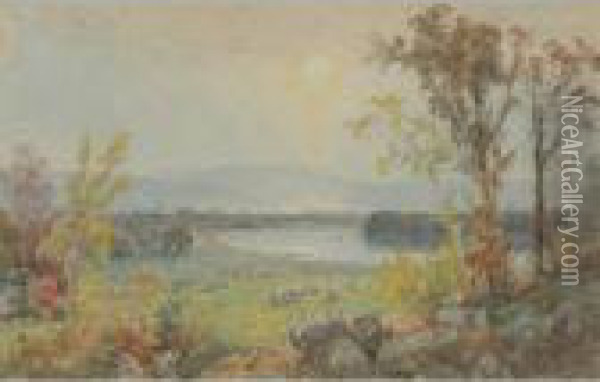 A Bend In The River Oil Painting - Jasper Francis Cropsey