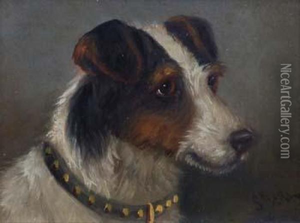 Head Of A Terrier Oil Painting - George Earl