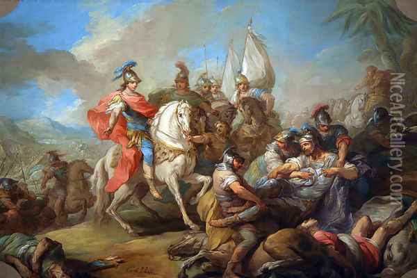 The Victory of Alexander over Porus Oil Painting - Carle van Loo