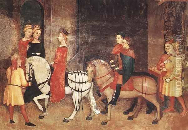 Effects of Good Government on the City Life (detail-5) 1338-40 Oil Painting - Ambrogio Lorenzetti