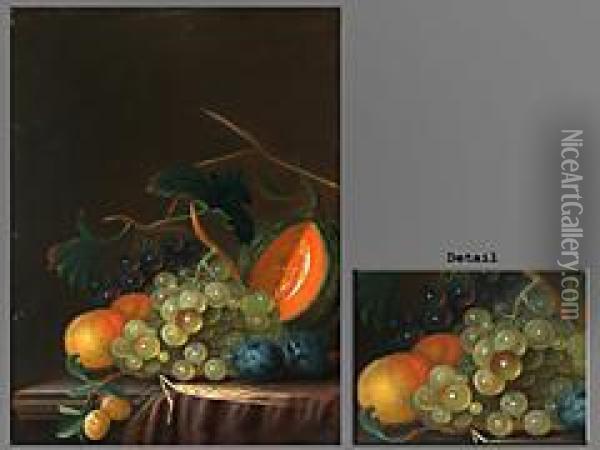 Fruchtestilleben Oil Painting - Justus Juncker