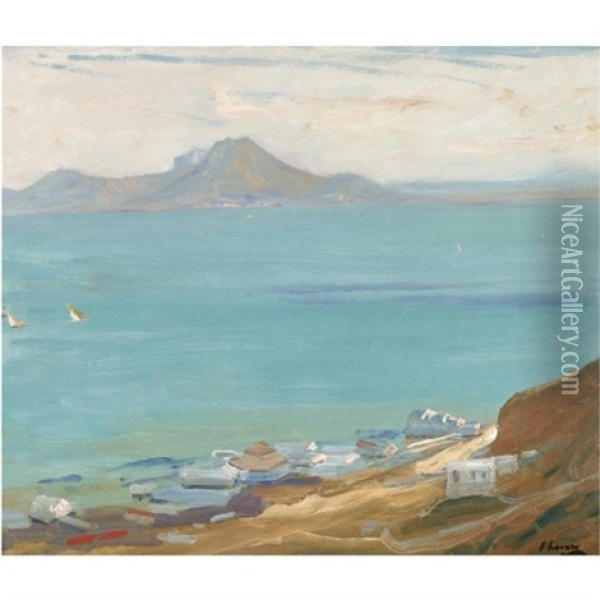 Hammam Lif, Bay Of Tunis, Evening (from Sidi Bu Said) Oil Painting - John Lavery