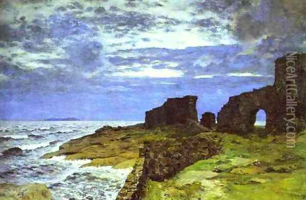 Remains of the Past Twilight Finland 1897 Oil Painting - Isaak Ilyich Levitan