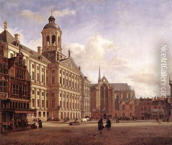 The New Town Hall in Amsterdam, after 1652 Oil Painting - Jan Van Der Heyden