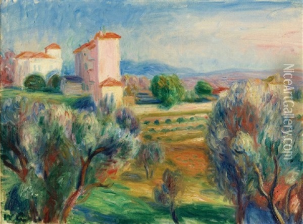 Landscape With Olive Trees Oil Painting - William Glackens