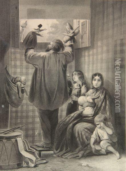 La Comedie Du Chat Oil Painting - Jacques Louis David