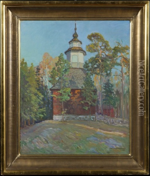 Karunan Kappeli, Seurasaari Oil Painting - Vaeinoe Haemaelaeinen
