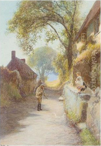 The Brushwood Collector Oil Painting - John White