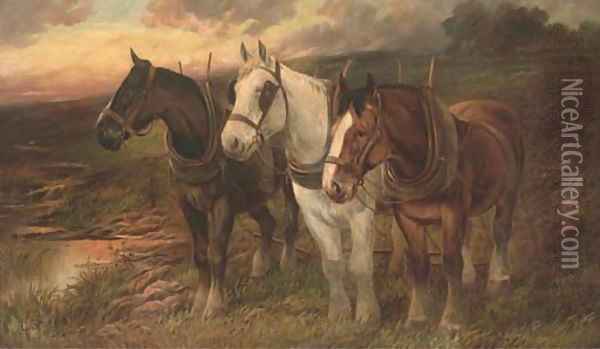 The plough team Oil Painting - George Spencer Watson