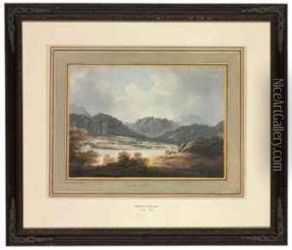 Coniston Lake, Cumbria Oil Painting - Nicholson, F.