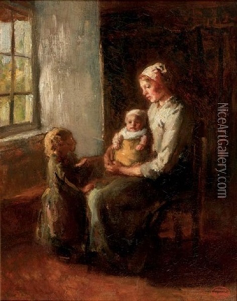Motherly Love Oil Painting - Albert Johan (Jan) Neuhuys