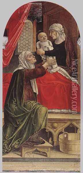 The Birth of Mary 1473 Oil Painting - Bartolomeo Vivarini