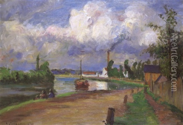 Paysage De L'oise Oil Painting - Camille Pissarro