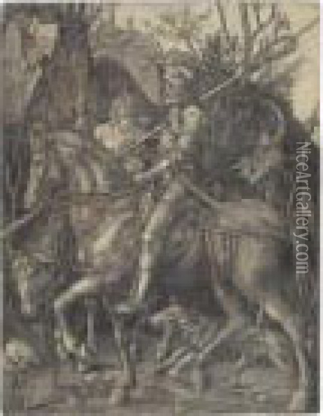 Knight, Death And Devil Oil Painting - Albrecht Durer