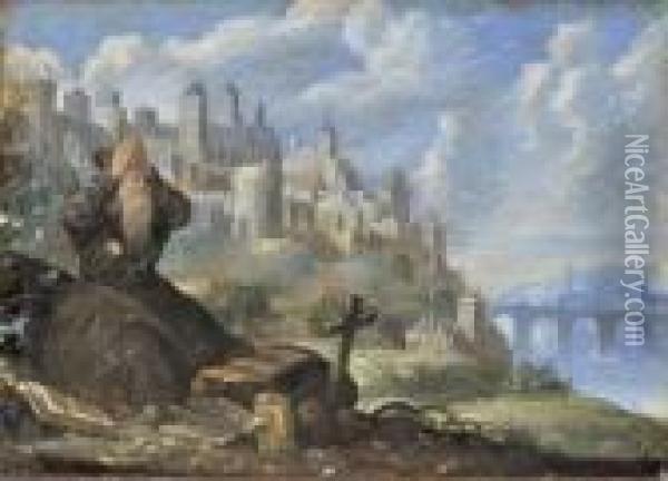 Ezechiel Devant Jerusalem Oil Painting - Paul Bril