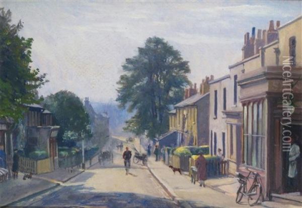 Church Street, Lee Oil Painting - Francis H. Dodd