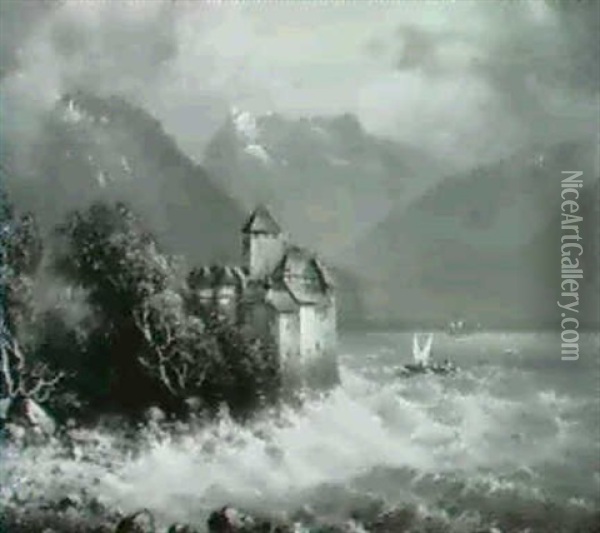 Schloss Chillon Oil Painting - Hubert Sattler