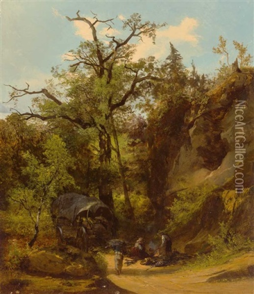 'zigeunerlager Im Walde Oil Painting - Carl Ebert