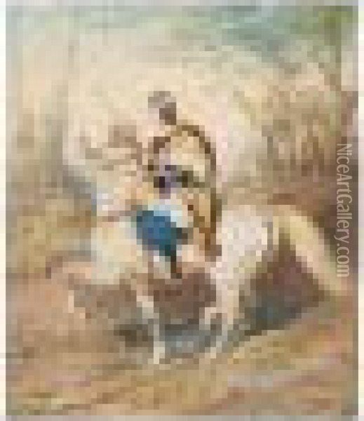 Arabian Horseman Oil Painting - Adolf Schreyer