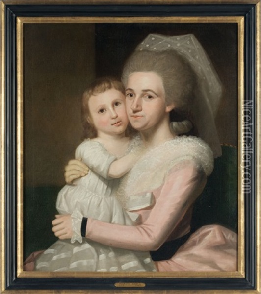 Portrait Of Annie Mcclellan Lovett And Daughter Oil Painting - Ralph Earl