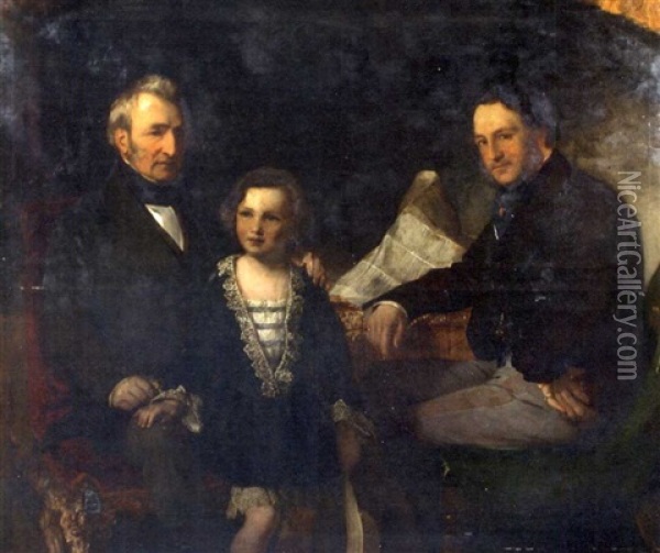 Three Generations Oil Painting - Sir Francis Grant