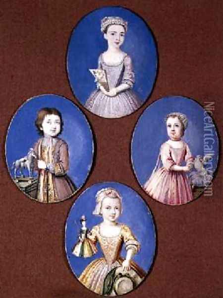 Miniature of the Four Whitmore Children Oil Painting - Paul-Peter Lens