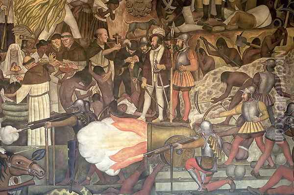 Mural from the series Epic of the Mexican People 1925-35 Oil Painting - Diego Rivera