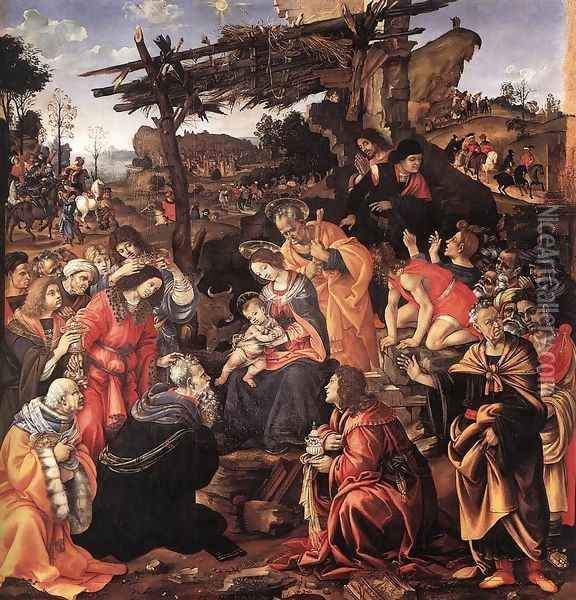 Adoration of the Magi Oil Painting - Filippino Lippi