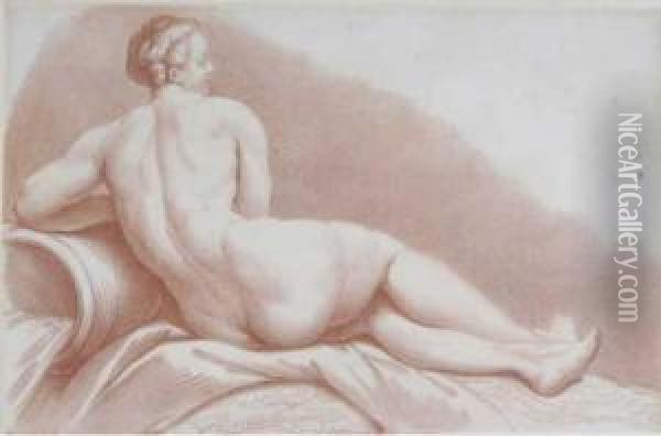 A Reclining Nude Seen From Behind Oil Painting - Louis Francois Roubillac