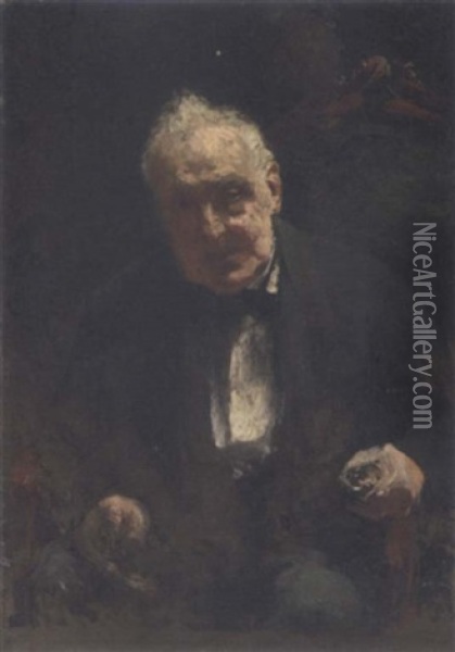 Study Of Seated Gentleman Oil Painting - Pierre (Pieter) Oyens