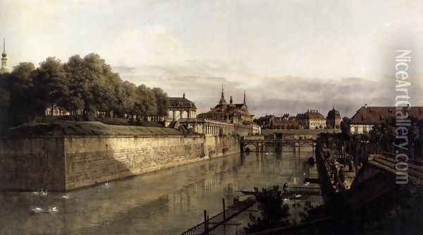 The Moat of the Zwinger in Dresden 1749-53 Oil Painting - Bernardo Bellotto