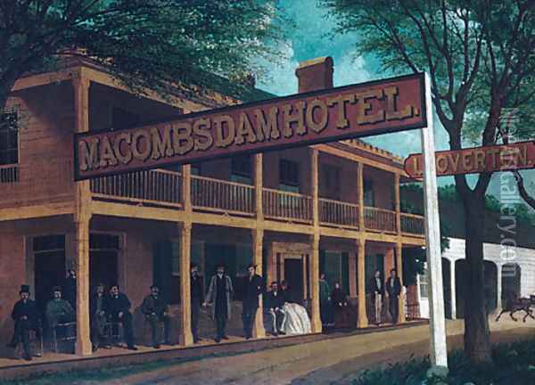 Macomb's Dam Hotel Oil Painting - M. A. Sullivan